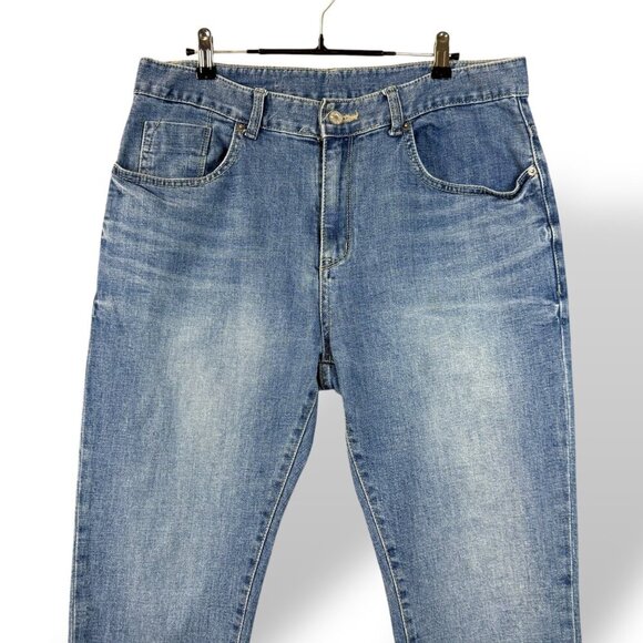 Halb Kreis Jeans Mens Sz 34x27 The Fit Denim Baggy Tapered Medium Wash Comfort - Picture 9 of 12